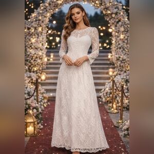 Cato White Lace Wedding Dress